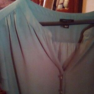 Ann Taylor Light Green Blouse with Pleats